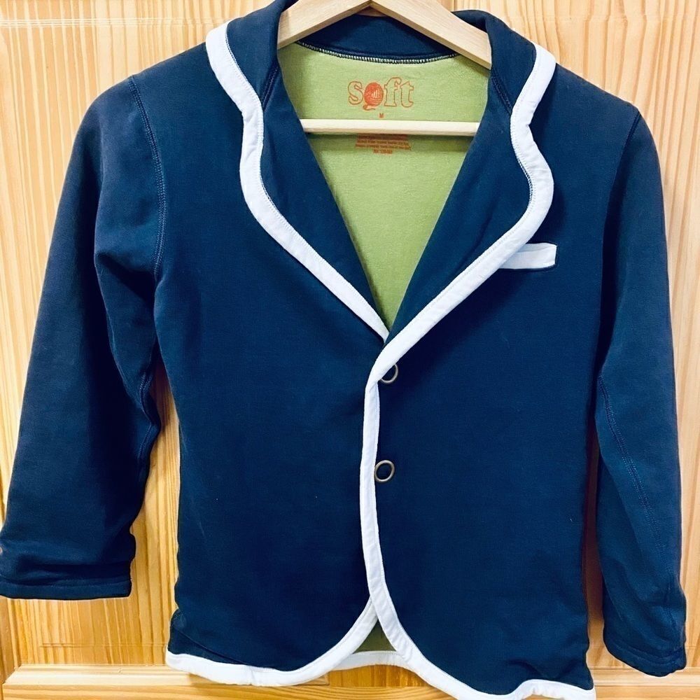 Soft Brand Organic snaps Blue Green Suit Jacket M